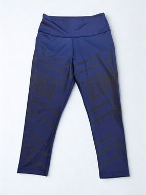 Zumba Fitness Women’s Dark Blue High-Waist Performance Capri Leggings size M 21”
